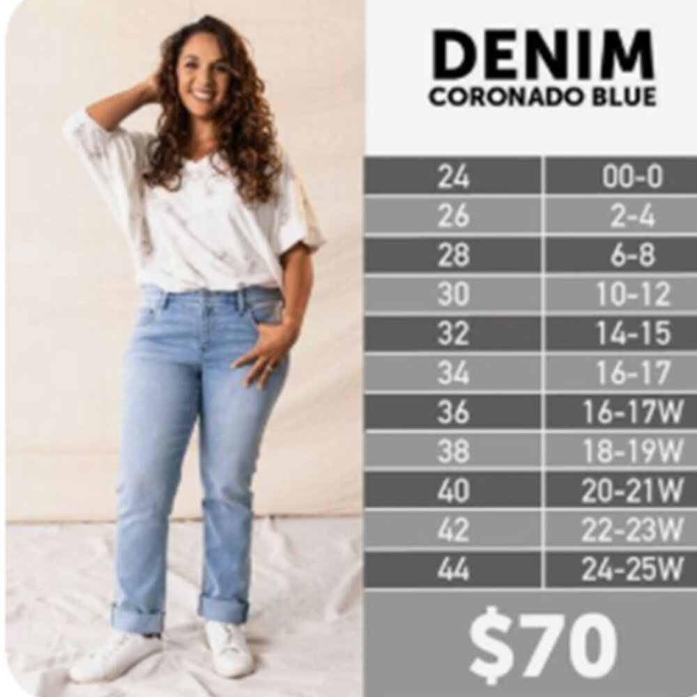 Lularoe Boyfriend Jeans | Size: 36 / 16W | Coronado Blue | Non-distressed | NWT